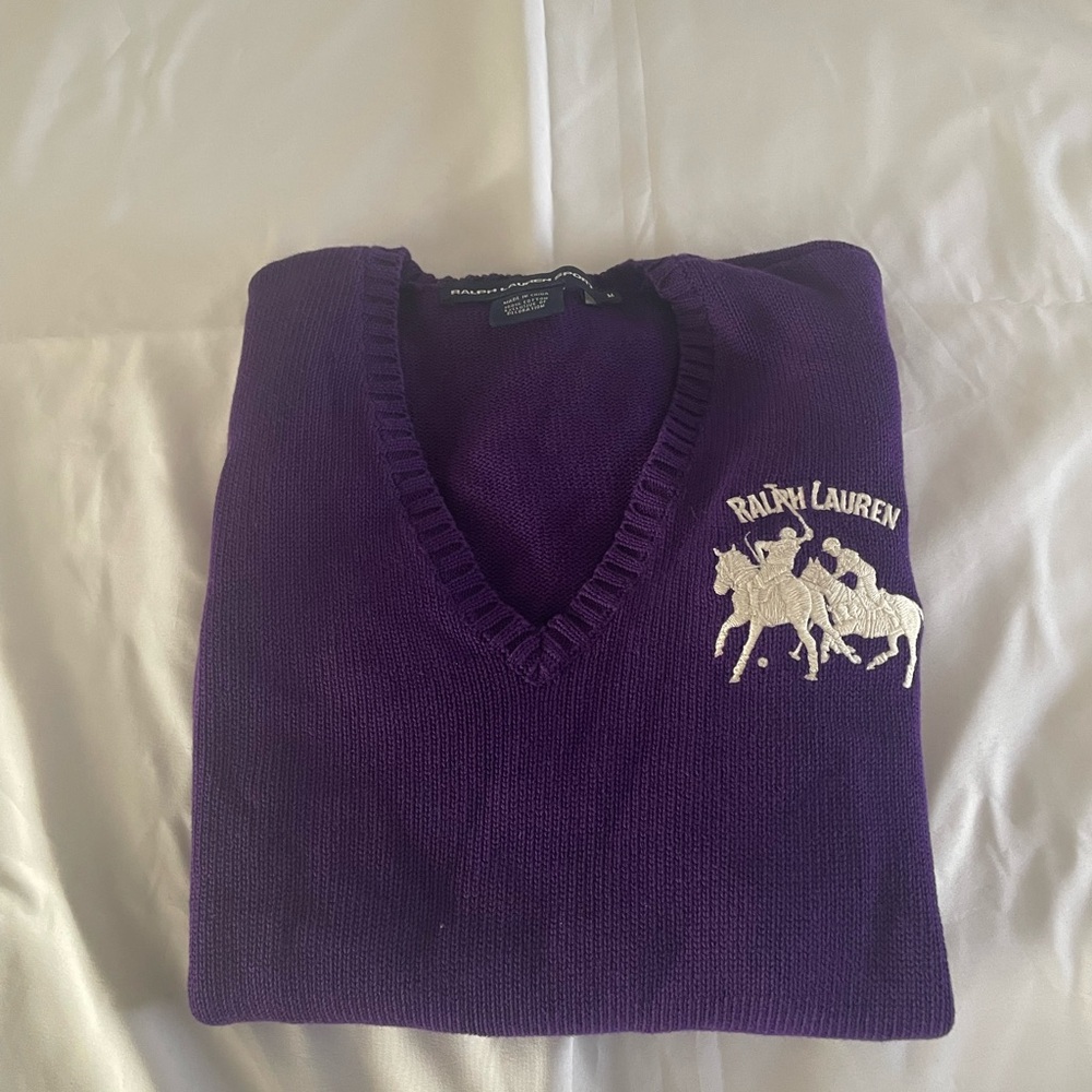 Ralph Lauren Deep Purple V-Neck Sweater
